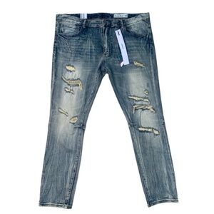 Sz 42 smoke Rise Men's Distressed Blue Jeans